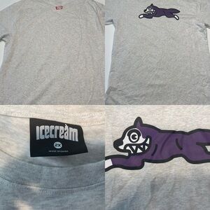 Icecream Gray T-Shirt with Purple Graphic